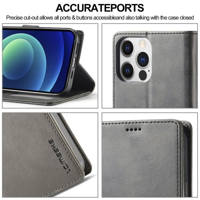 LC.imeeke - LC.IMEEKE Wallet Fodral iPhone 15 Pro PU Läder - Svart