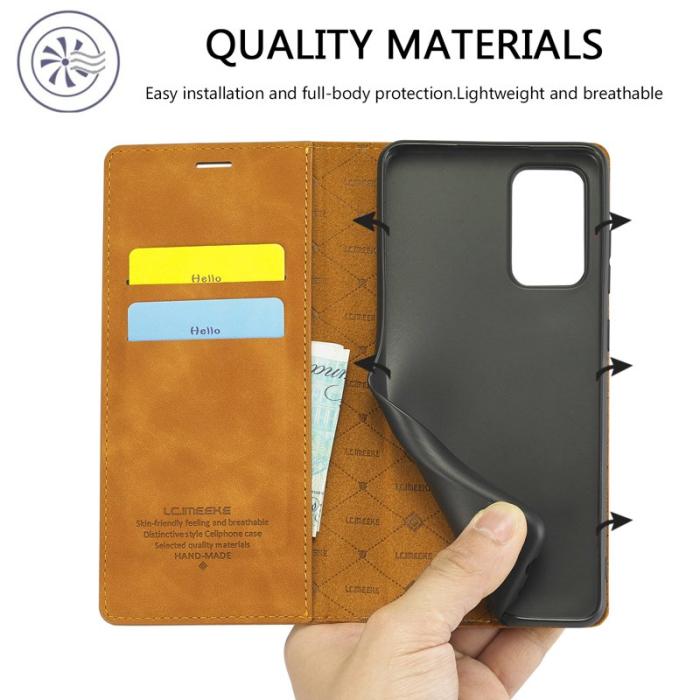 LC.imeeke - LC.IMEEKE Wallet Fodral Samsung Galaxy A33 5G - PU Läder - Brun