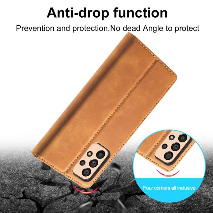 LC.imeeke - LC.IMEEKE Wallet Fodral Samsung Galaxy A33 5G - PU Läder - Brun