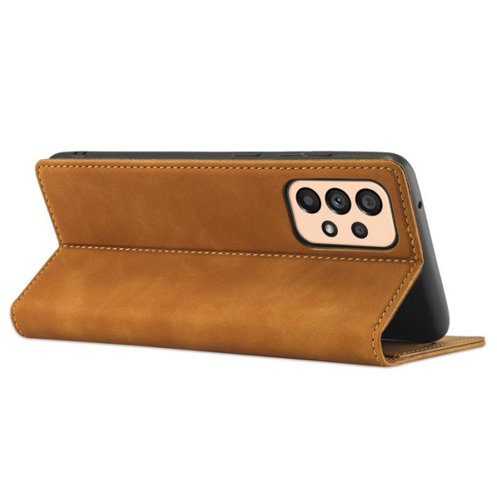 LC.imeeke - LC.IMEEKE Wallet Fodral Samsung Galaxy A33 5G - PU Läder - Brun