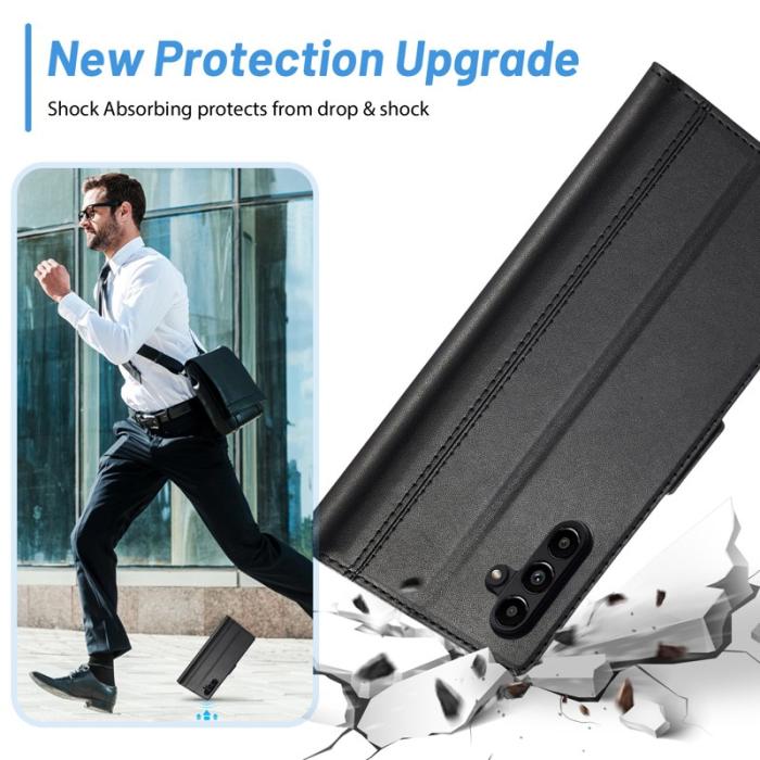 LC.imeeke - LC.IMEEKE Wallet Fodral Samsung Galaxy A34 5G - PU Läder - Svart