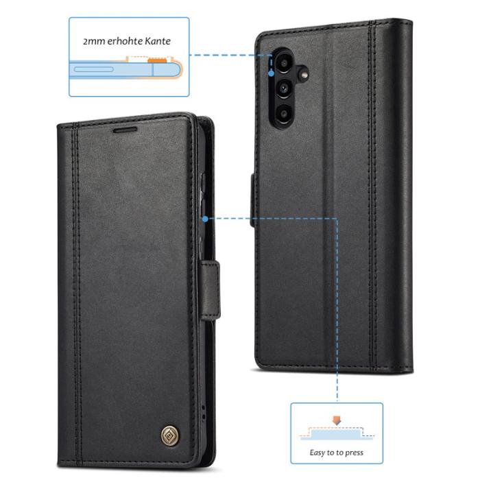 LC.imeeke - LC.IMEEKE Wallet Fodral Samsung Galaxy A34 5G - PU Läder - Svart
