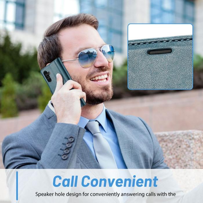 LC.imeeke - LC.IMEEKE Wallet Fodral Samsung Galaxy A35 5G PU Läder - Blå