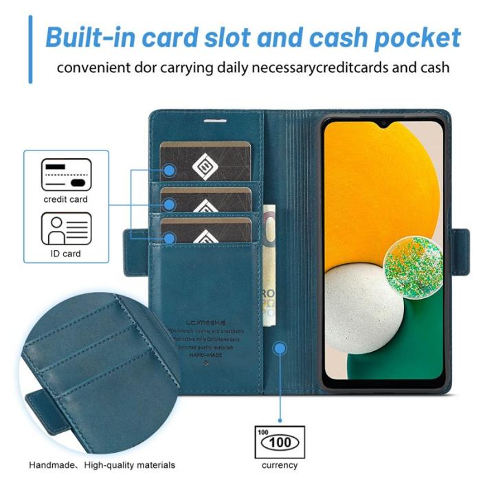 LC.imeeke - LC.IMEEKE Wallet Fodral Samsung Galaxy A35 5G PU Läder - Blå