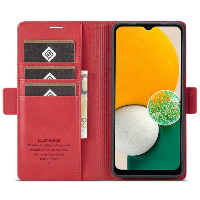 LC.imeeke - LC.IMEEKE Wallet Fodral Samsung Galaxy A35 5G PU Läder - Röd