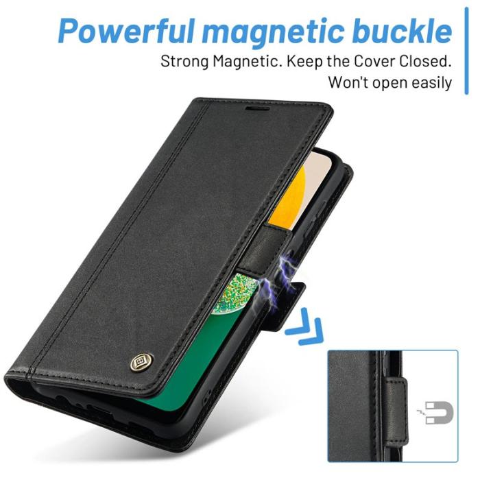 LC.imeeke - LC.IMEEKE Wallet Fodral Samsung Galaxy A35 5G PU Läder - Svart