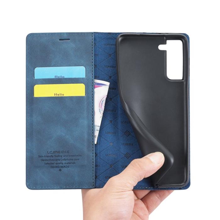 LC.imeeke - LC.IMEEKE Wallet Fodral Samsung Galaxy S22+ 5G - PU Läder - Blå