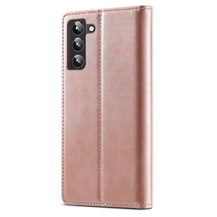 LC.imeeke - LC.IMEEKE Wallet Fodral Samsung Galaxy S22+ 5G - PU Läder - Rosa