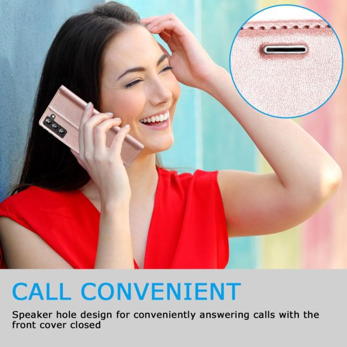 LC.imeeke - LC.IMEEKE Wallet Fodral Samsung Galaxy S22+ 5G - PU Läder - Rosa