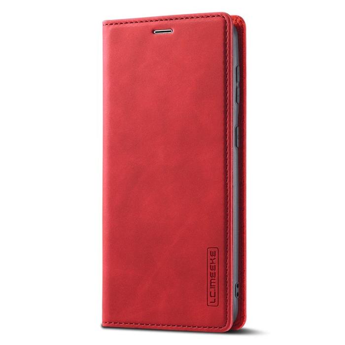 LC.imeeke - LC.IMEEKE Wallet Fodral Samsung Galaxy S22+ 5G - Röd PU Läder