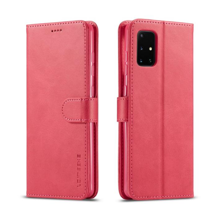 LC.imeeke - LC.IMEEKE Wallet Skal för Samsung Galaxy A71 5G - Äkta läder - Rose