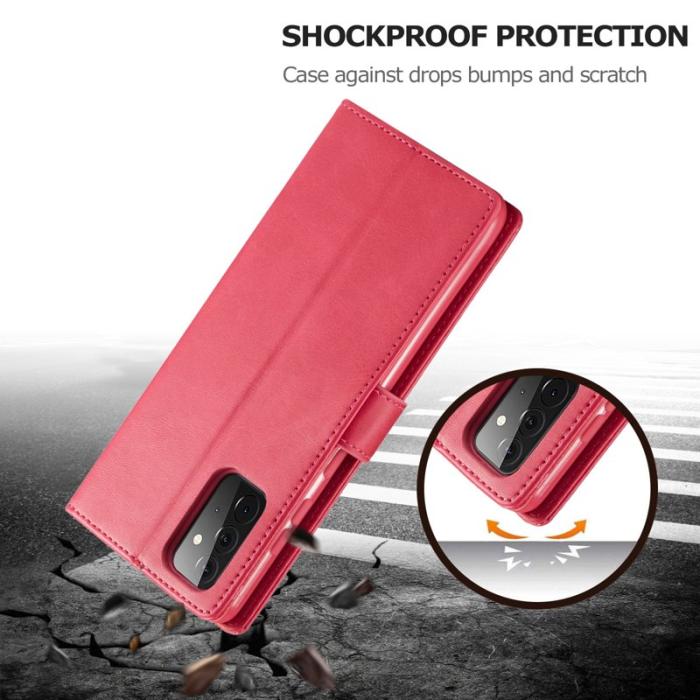 LC.imeeke - LC.IMEEKE Wallet Stand Fodral Äkta läder - Röd