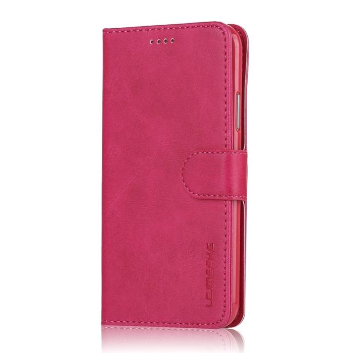 LC.imeeke - LC.IMEEKE Wallet Stand Fodral i Äkta läder - Rosa för iPhone X/10
