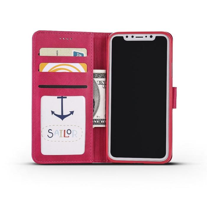 LC.imeeke - LC.IMEEKE Wallet Stand Fodral i Äkta läder - Rosa för iPhone X/10