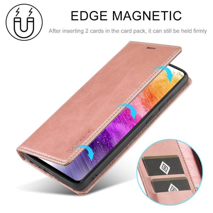 LC.imeeke - LC.IMEEKE Wallet Style Fodral Samsung Galaxy A73 5G - Konstläder - Pink
