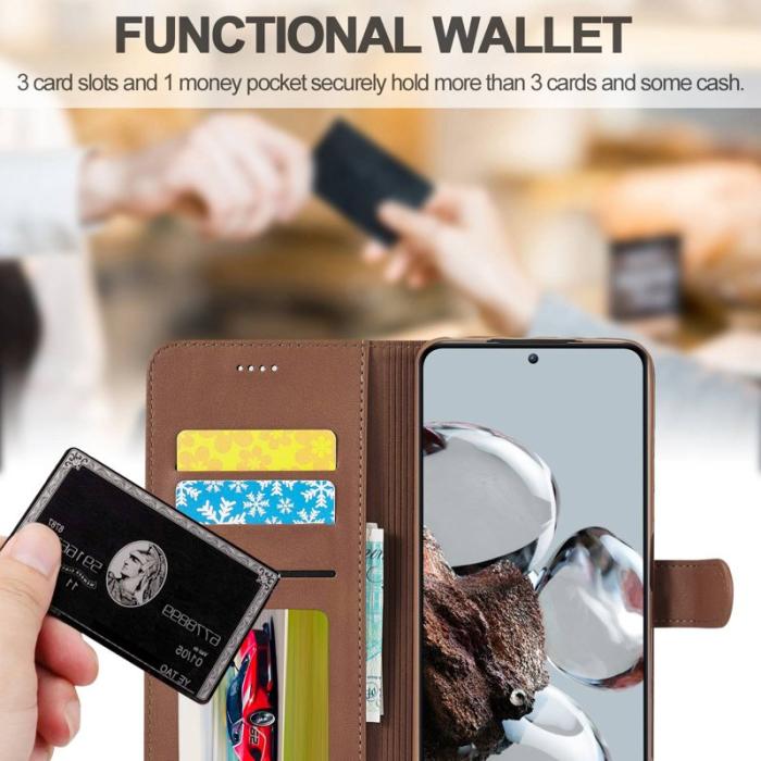 LC.imeeke - LC.IMEEKE Xiaomi 12T 5G Fodral Äkta läder - Brun