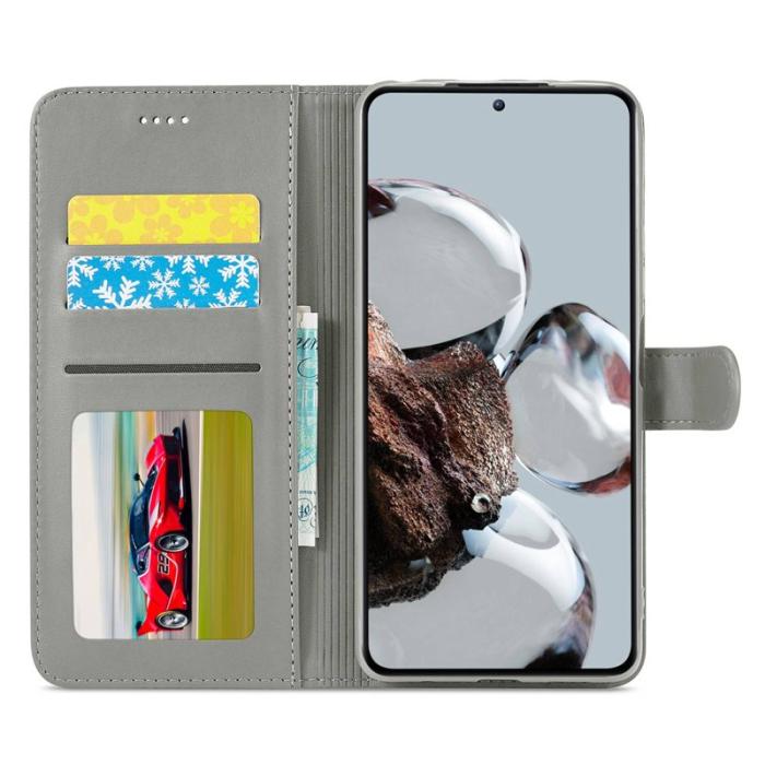 LC.imeeke - LC.IMEEKE Xiaomi 12T 5G Fodral Äkta läder - Grå