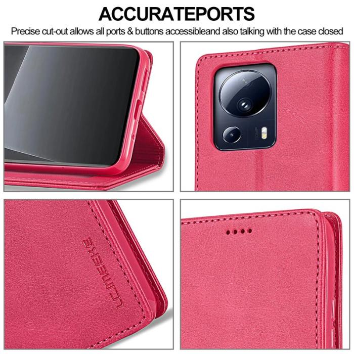 LC.imeeke - LC.IMEEKE Xiaomi 13 Lite Fodral i PU-läder - Rosa
