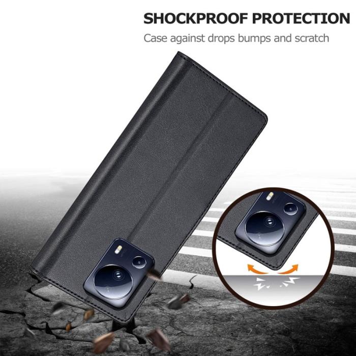 LC.imeeke - LC.IMEEKE Xiaomi 13 Lite Fodral i PU-läder - Svart