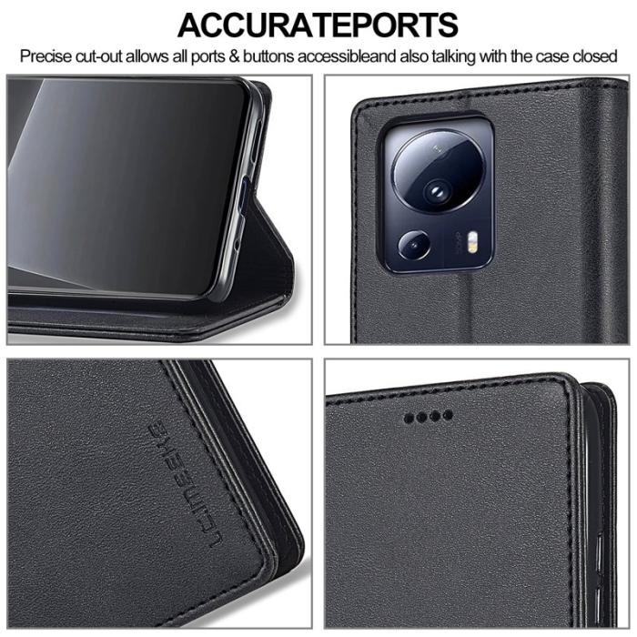 LC.imeeke - LC.IMEEKE Xiaomi 13 Lite Fodral i PU-läder - Svart