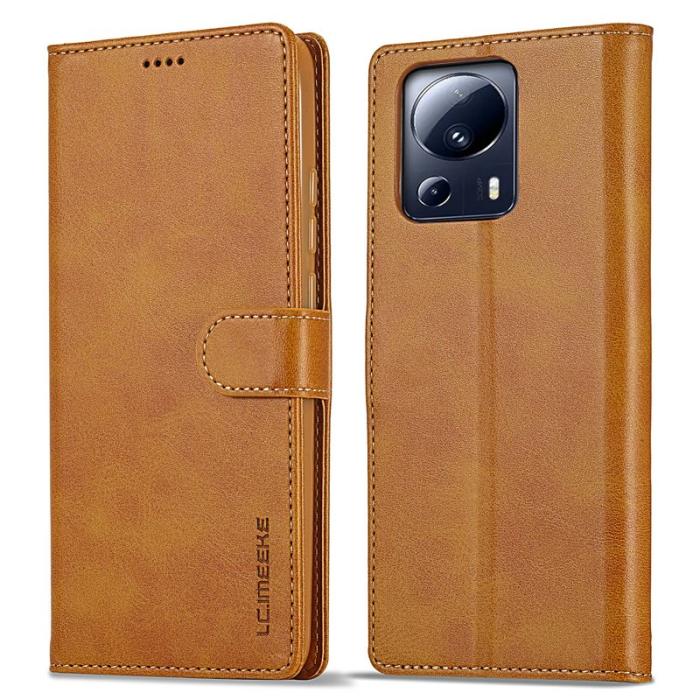 LC.imeeke - LC.IMEEKE Xiaomi 13 Lite Fodral PU Läder - Ljusbrun