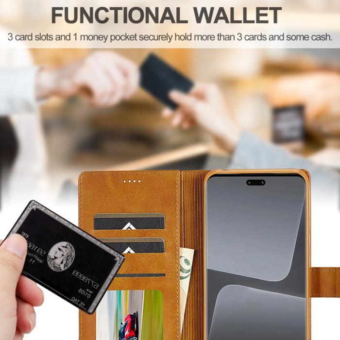 LC.imeeke - LC.IMEEKE Xiaomi 13 Lite Fodral PU Läder - Ljusbrun