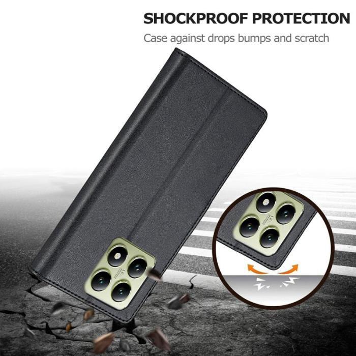 LC.imeeke - LC.IMEEKE Xiaomi 14T Fodral Äkta läder - Svart