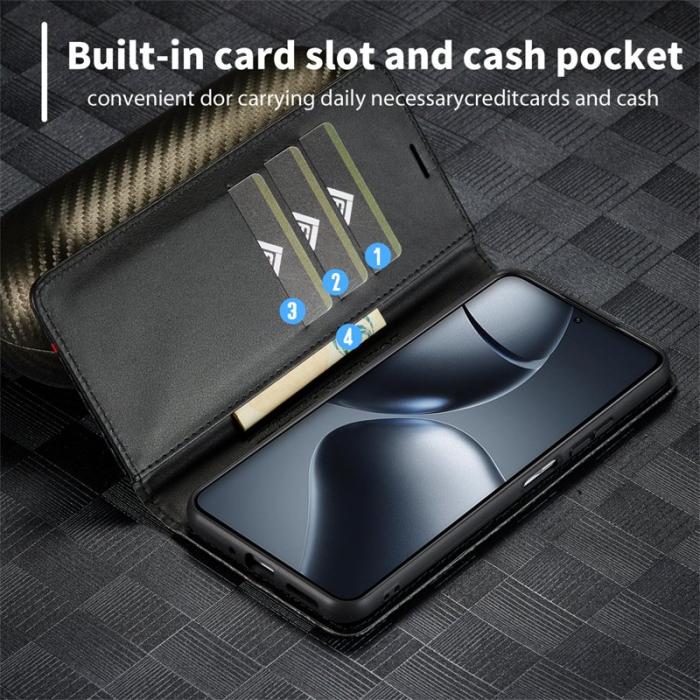 LC.imeeke - LC.IMEEKE Xiaomi 14T Fodral Carbon Fiber - Horisontell Rand - Svart