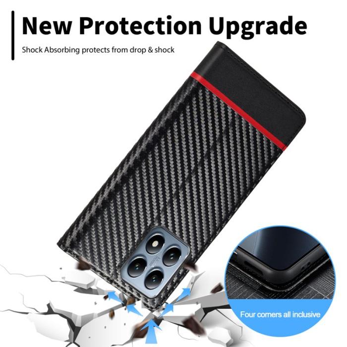 LC.imeeke - LC.IMEEKE Xiaomi 14T Fodral Carbon Fiber - Horisontell Rand - Svart