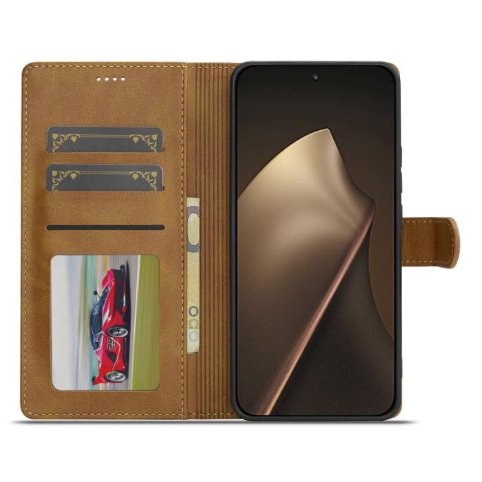 LC.imeeke - LC.IMEEKE Xiaomi 15T Fodral Äkta läder - Gul