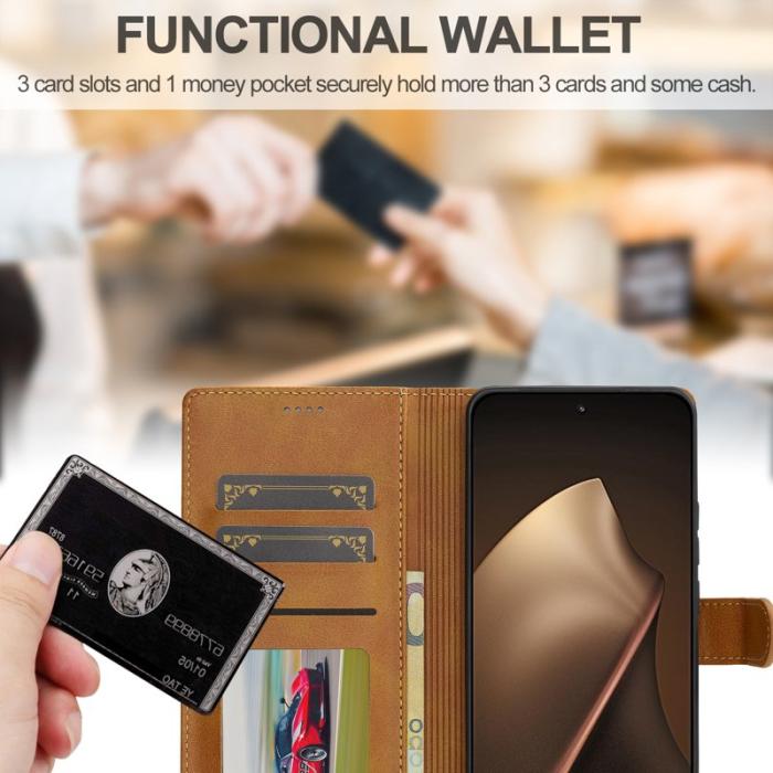 LC.imeeke - LC.IMEEKE Xiaomi 15T Fodral Äkta läder - Gul