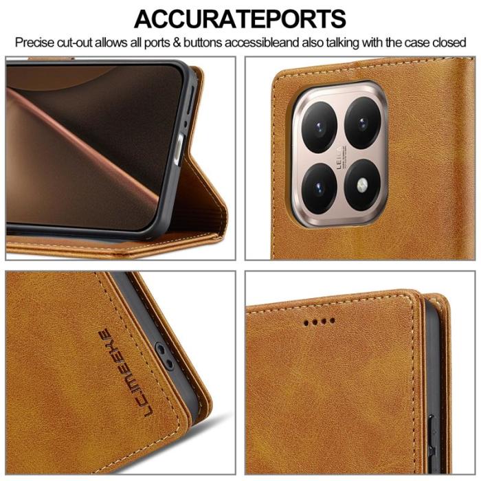 LC.imeeke - LC.IMEEKE Xiaomi 15T Fodral Äkta läder - Gul