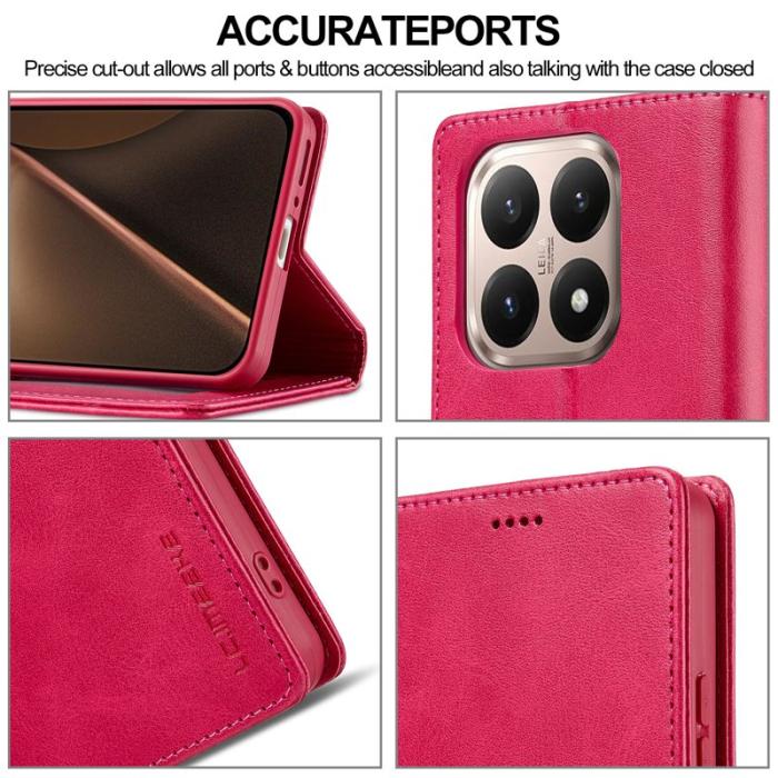 LC.imeeke - LC.IMEEKE Xiaomi 15T Fodral Äkta läder - Rosa