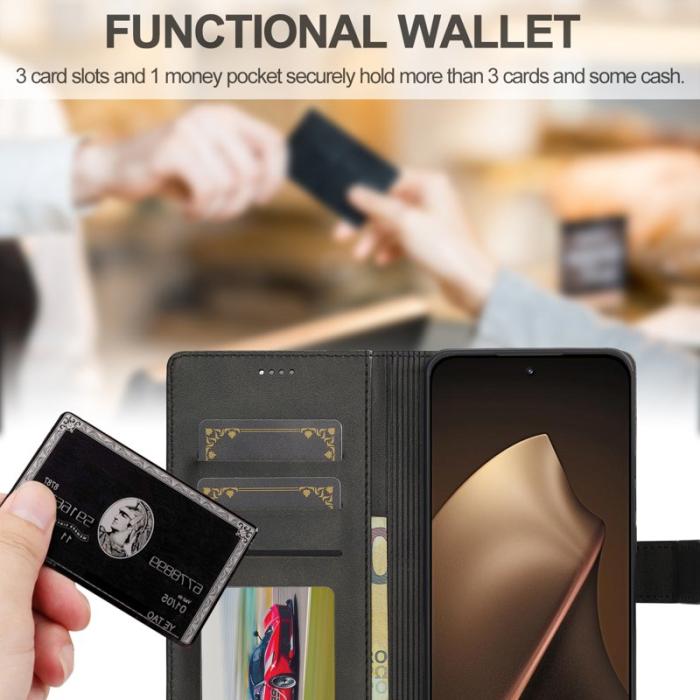 LC.imeeke - LC.IMEEKE Xiaomi 15T Fodral PU Läder - Svart