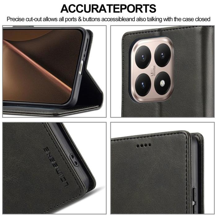 LC.imeeke - LC.IMEEKE Xiaomi 15T Fodral PU Läder - Svart