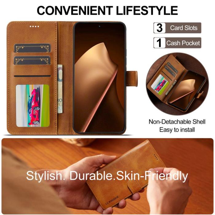 LC.imeeke - LC.IMEEKE Xiaomi 15T Pro Plånboksfodral Konstläder - Gul