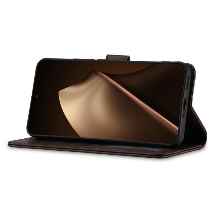 LC.imeeke - LC.IMEEKE Xiaomi 15T Pro Plånboksfodral Konstläder - Brun