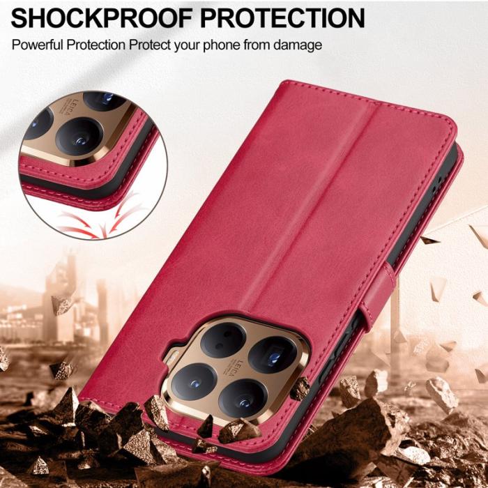 LC.imeeke - LC.IMEEKE Xiaomi 15T Pro Plånboksfodral Konstläder - Rosa