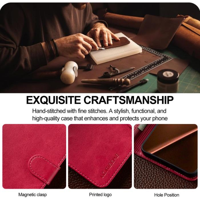 LC.imeeke - LC.IMEEKE Xiaomi 15T Pro Plånboksfodral Konstläder - Rosa