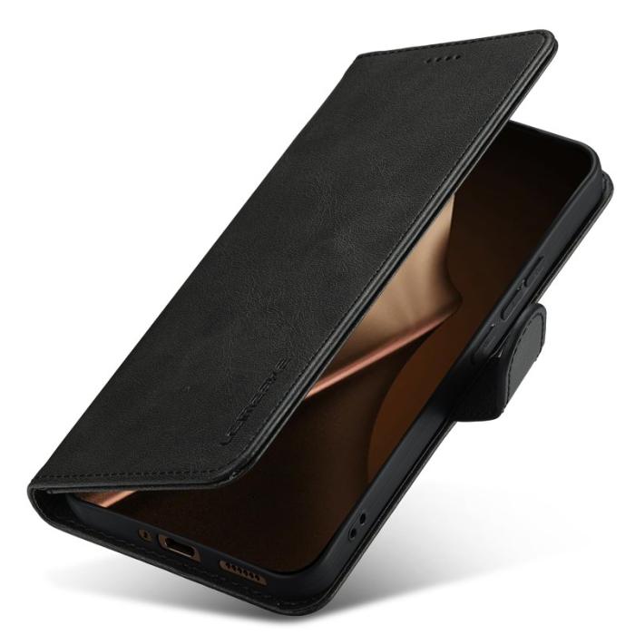 LC.imeeke - LC.IMEEKE Xiaomi 15T Pro Plånboksfodral Konstläder - Svart