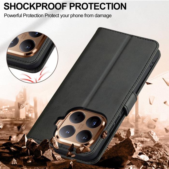 LC.imeeke - LC.IMEEKE Xiaomi 15T Pro Plånboksfodral Konstläder - Svart