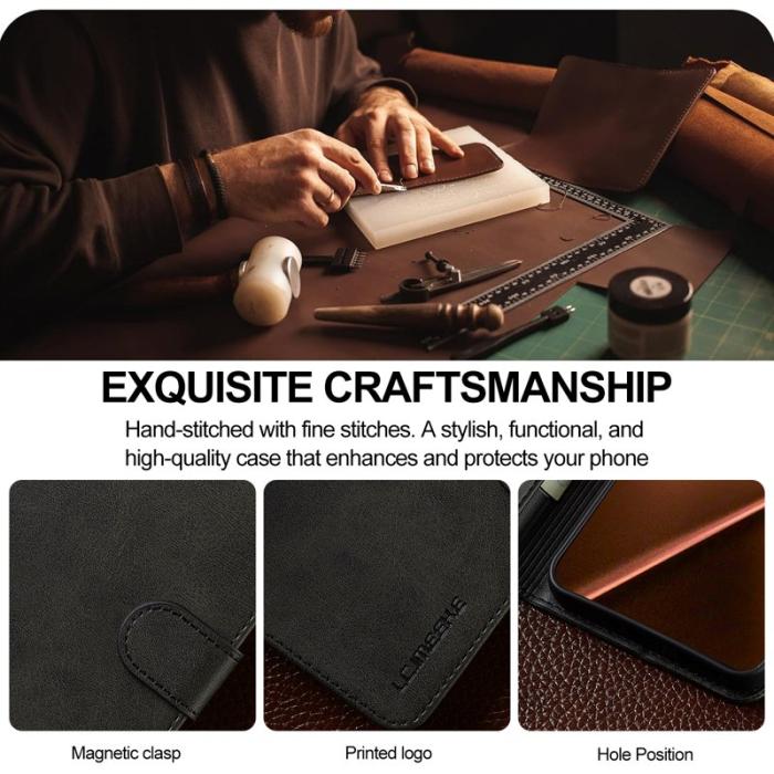 LC.imeeke - LC.IMEEKE Xiaomi 15T Pro Plånboksfodral Konstläder - Svart