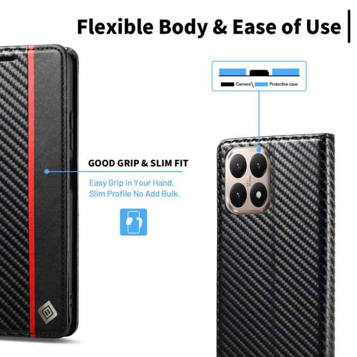 LC.imeeke - LC.IMEEKE Xiaomi 15T Wallet Fodral Äkta läder - Vertikal Rand