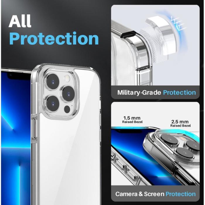 NORTHJO - NORTHJO iPhone 13 Pro Fodral 5 i 1 PC+TPU - Klar