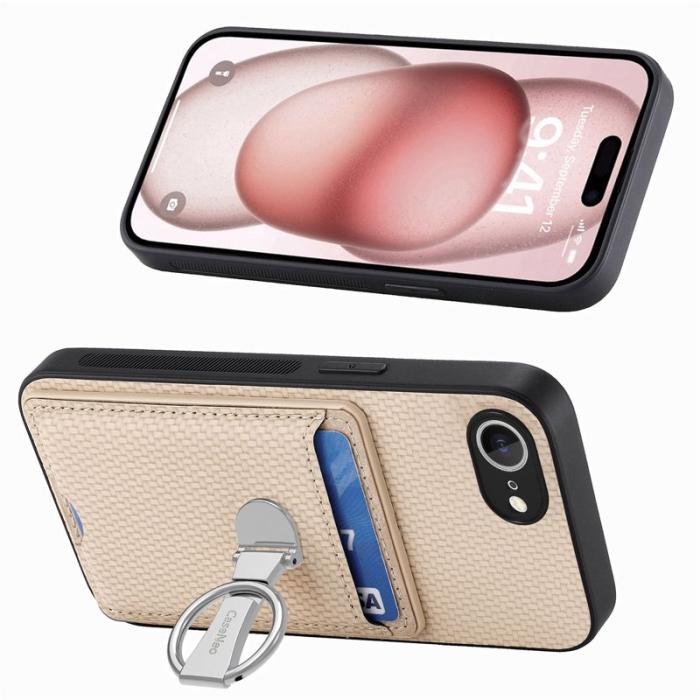 CASENEO - Saluda iPhone 16e Bakskal i Äkta läder - Beige