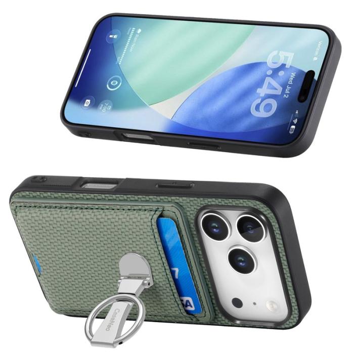 CASENEO - Saluda iPhone 17 Pro Skal Äkta läder - Grön