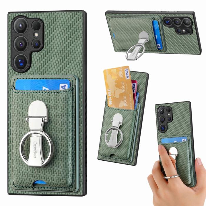 CASENEO - Saluda Samsung Galaxy S25 Ultra Skal Äkta läder - Grön