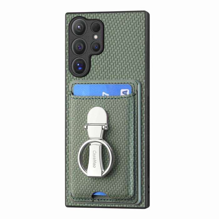 CASENEO - Saluda Samsung Galaxy S25 Ultra Skal Äkta läder - Grön