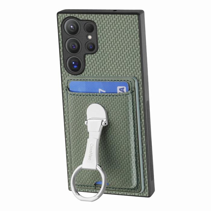 CASENEO - Saluda Samsung Galaxy S25 Ultra Skal Äkta läder - Grön