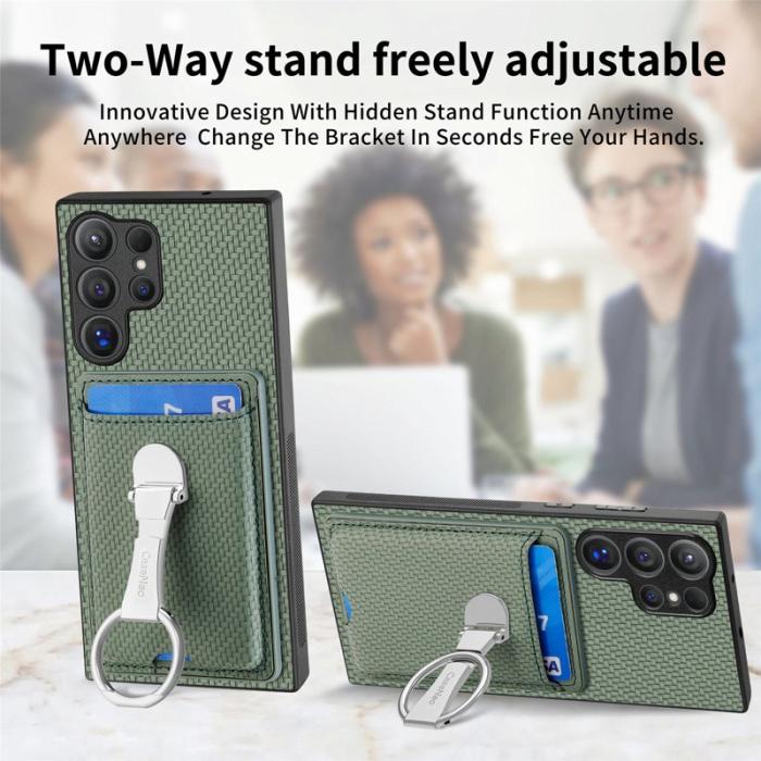 CASENEO - Saluda Samsung Galaxy S25 Ultra Skal Äkta läder - Grön